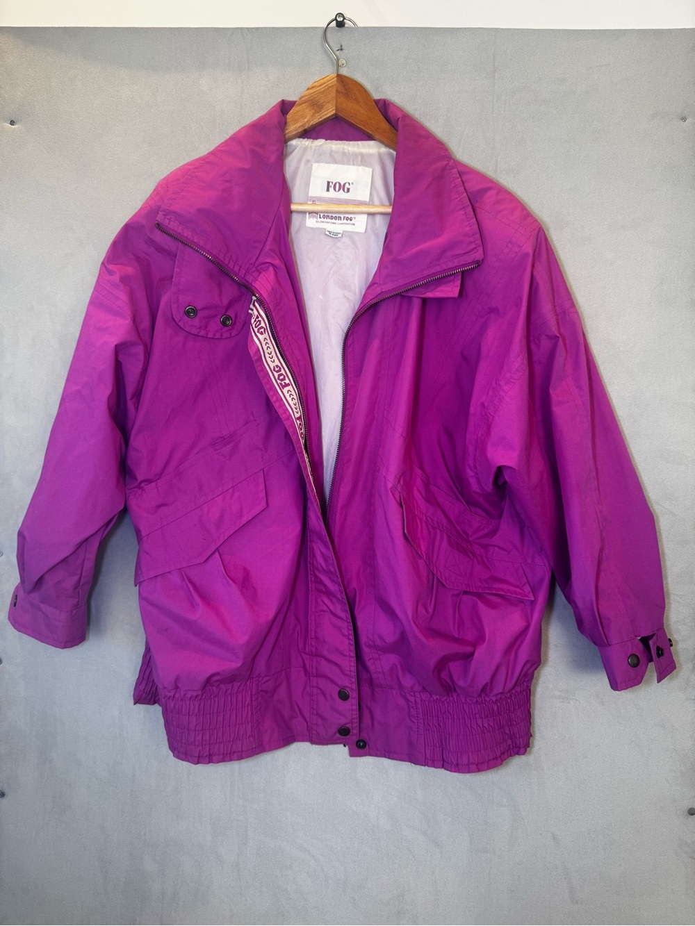 Vintage London Fog FOG Jacket Women’s Regular Purple Magenta Windbreaker 80s 90s